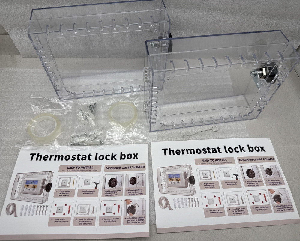 2 PCS Large Wall Thermostat Lock Box with Combination Lock 5" H x 6" *READ...